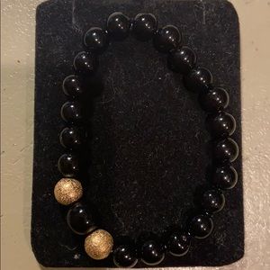 Stretchy Gold and Black Bracelet